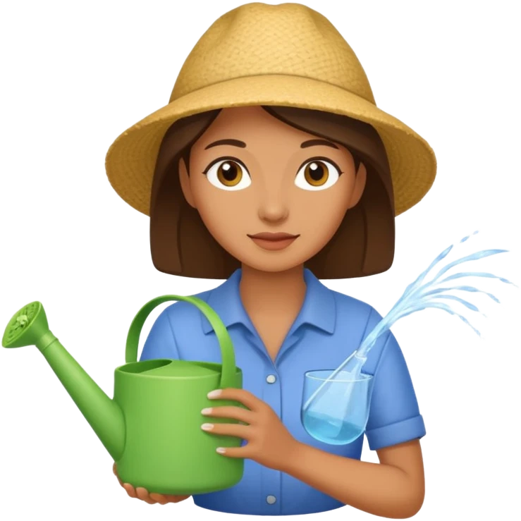 woman with watering pot emoji