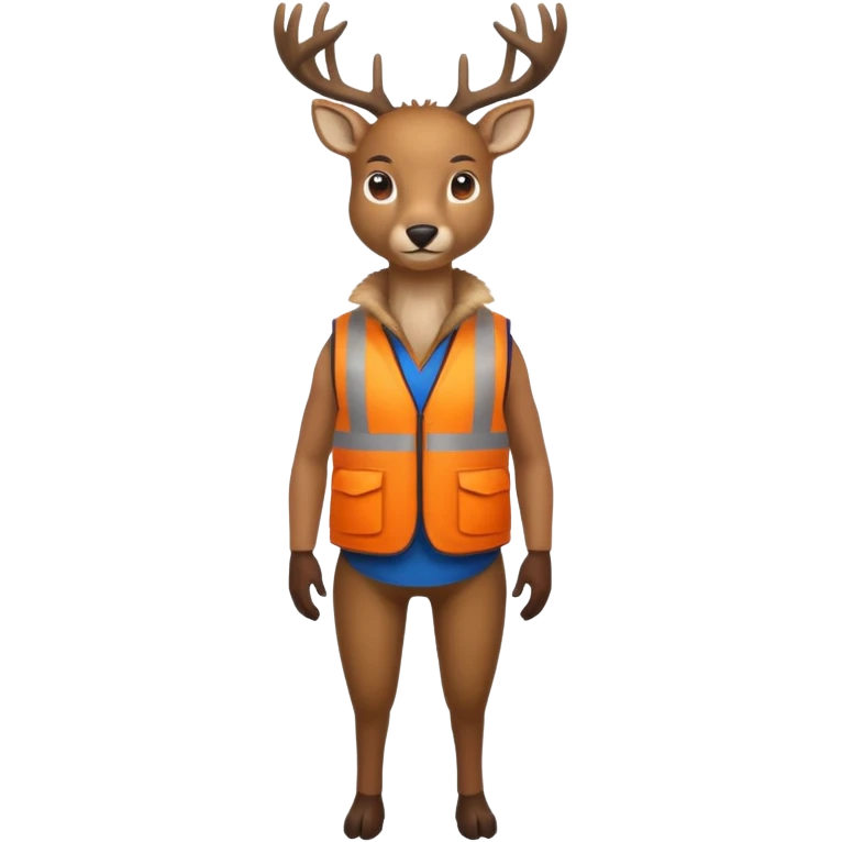 crea una mascota de equipo que sea un venado de cuerpo completo y lleve un chaleco con el nombre de telamon que en el chaleco diga telamon, el chaleco de color naranja emoji