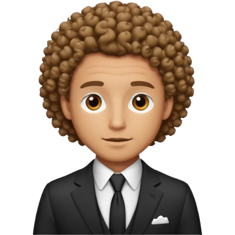 curly-haired man in a suit emoji