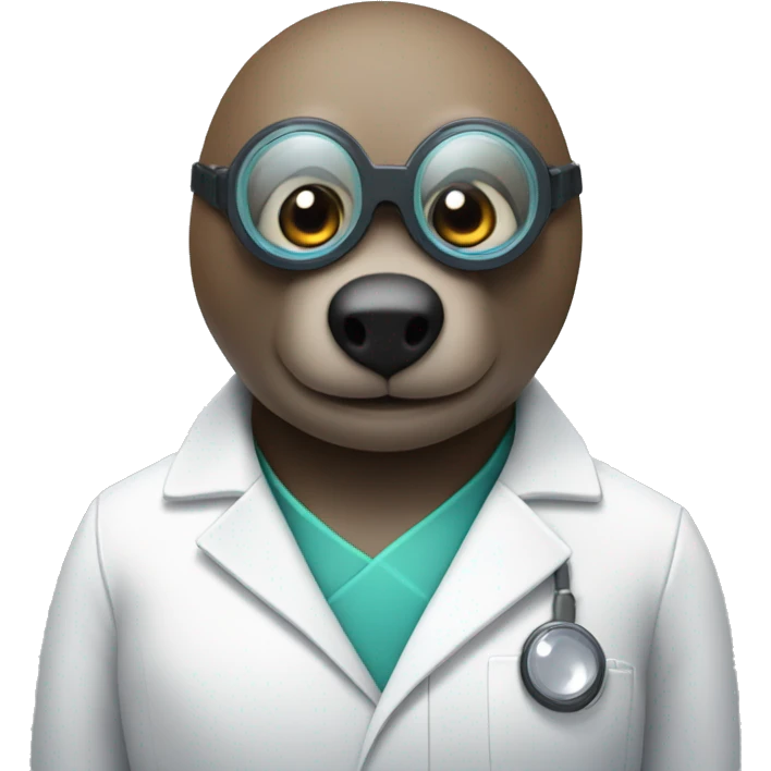 A mole wearing labcoat and goggles emoji
