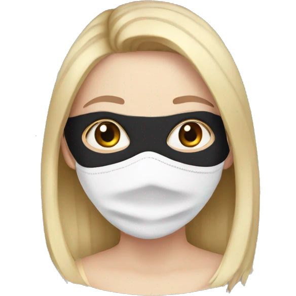 white girl wearing mask emoji