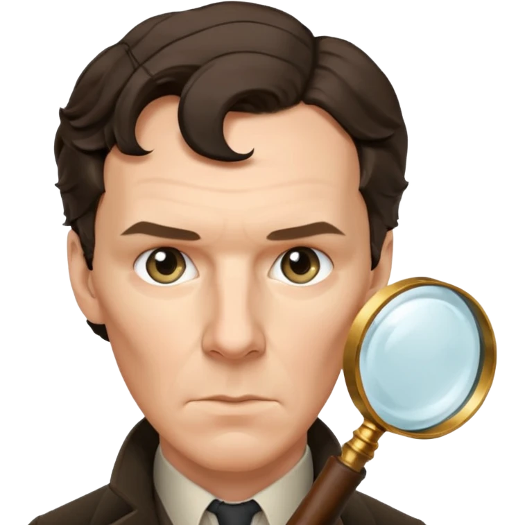 sherlock homes benedict cumberbatch with magnifing glass emoji