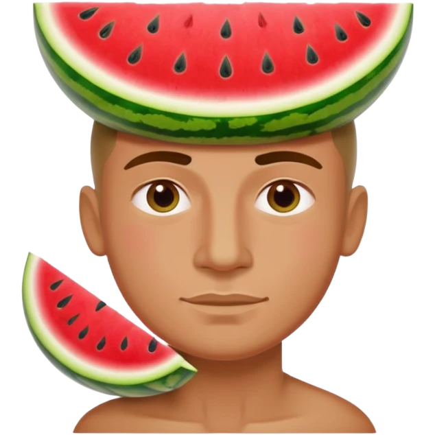 Combine the dancing man emoji🕺with a head made of watermelon emoji