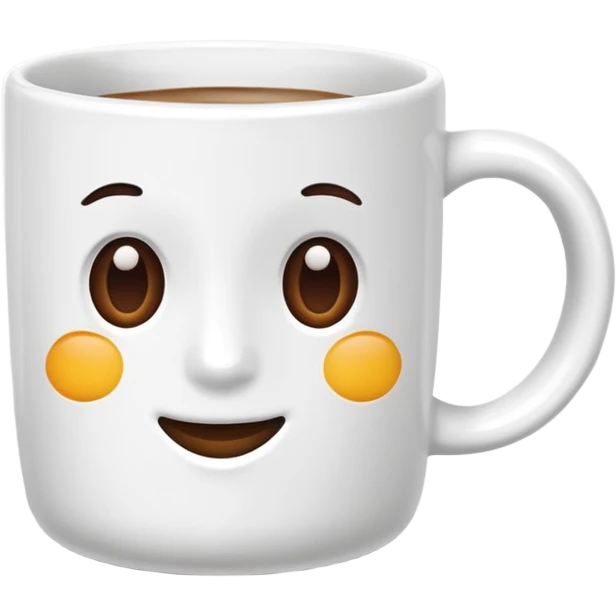 White coffee mug no face emoji