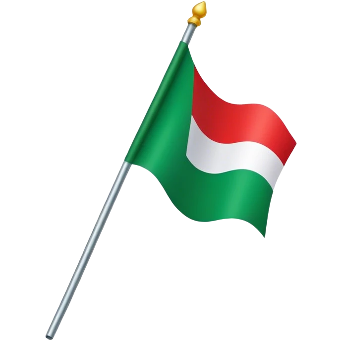 “A flag with a red top, a white stripe in the middle, and a green bottom.” emoji