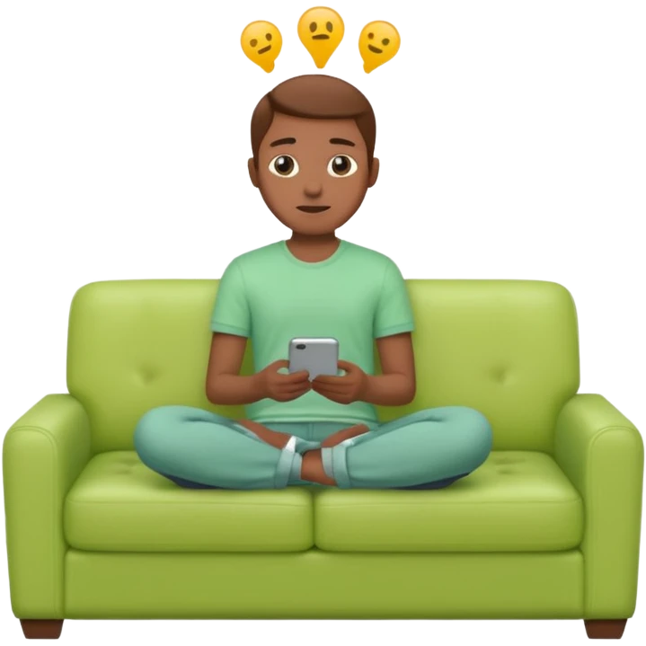 no TV, and make the couch a light green color emoji