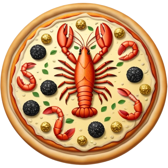 The most expensive pizza in the world with gold leaf, caviar, truffles, and lobster toppings emoji