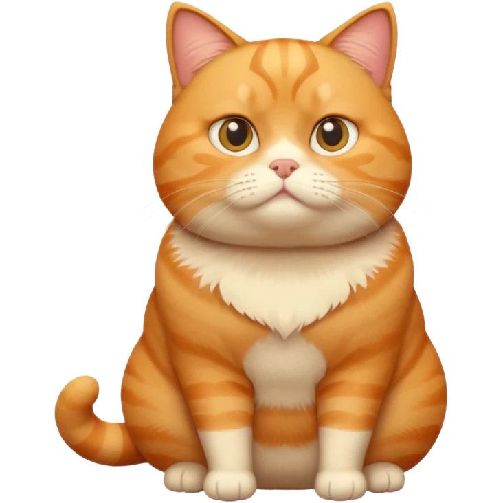 cute fat cat confused whole body emoji