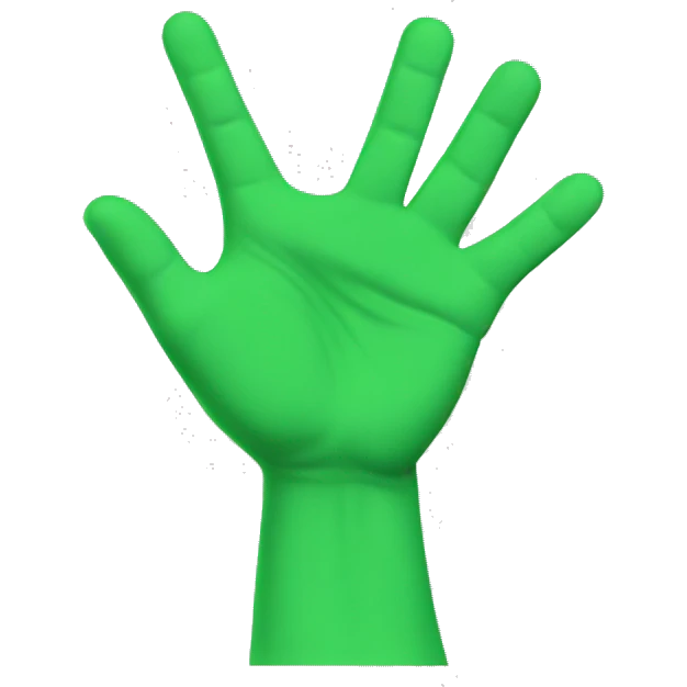2 raised hands green emoji