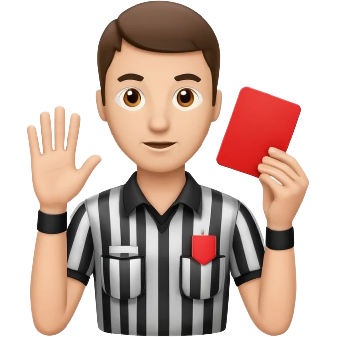 Referee holding red card emoji
