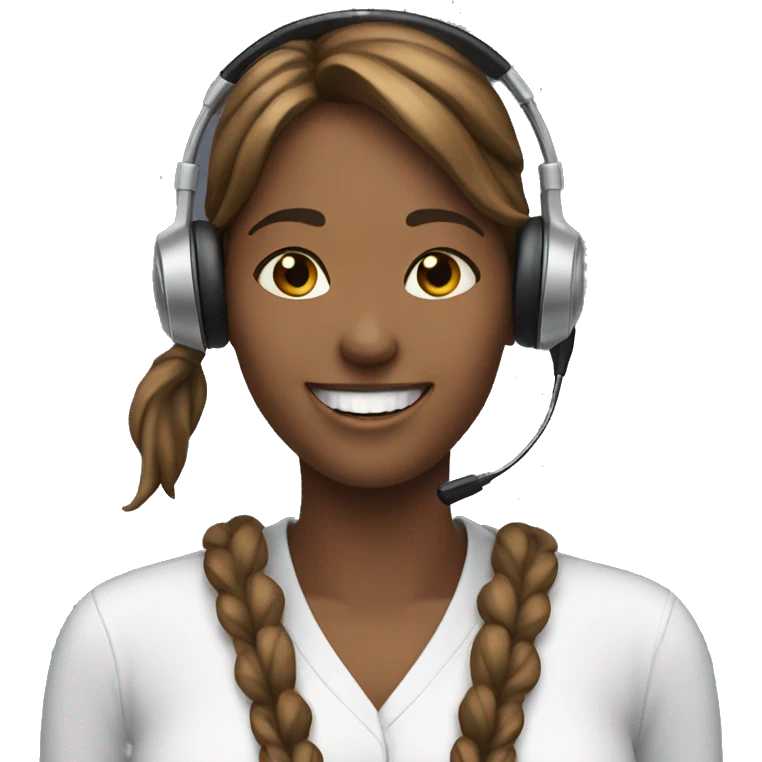 smile women with headset emoji
