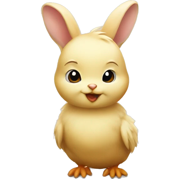 a chick on a rabbit emoji