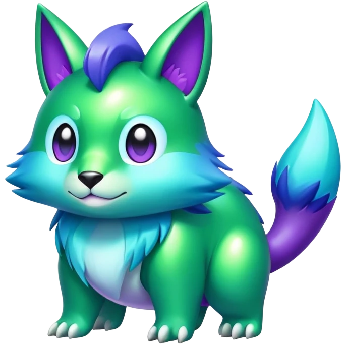 Shiny epic green blue and purple animal-fakemon emoji