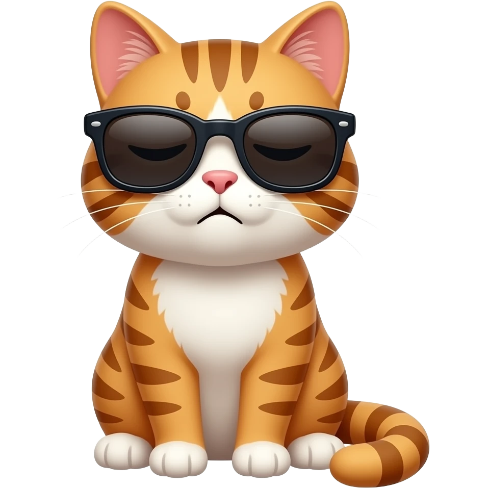 cat wearing sunglasses is very bored and exhausted emoji