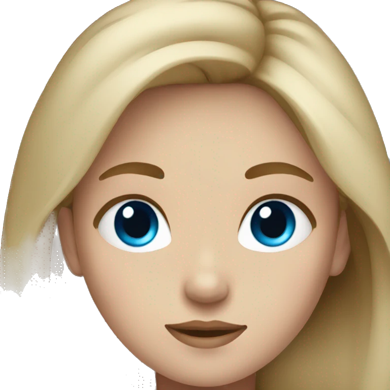 Girl with blue eyes and dark blonde hair emoji