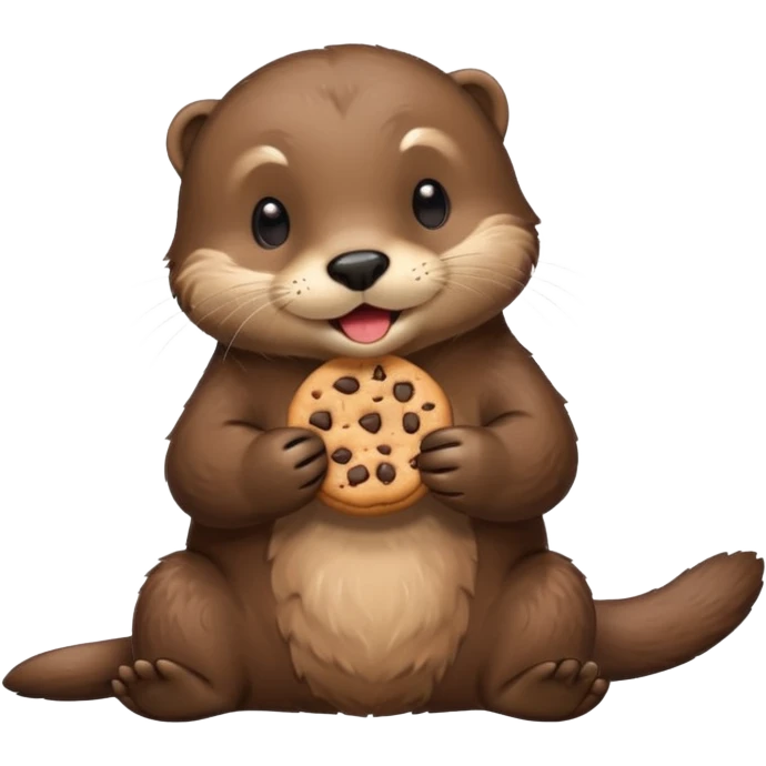 otter eat cookie emoji