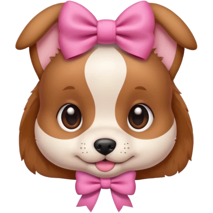 cute puppy wearing a pink bow emoji