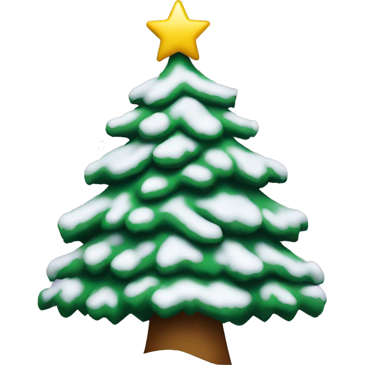A Christmas tree with snow emoji