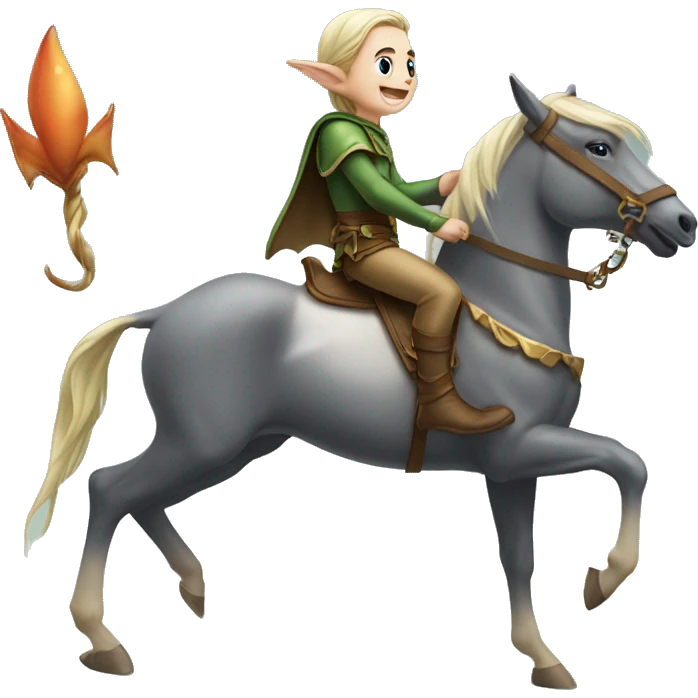 elfe chevauchant un dauphin emoji