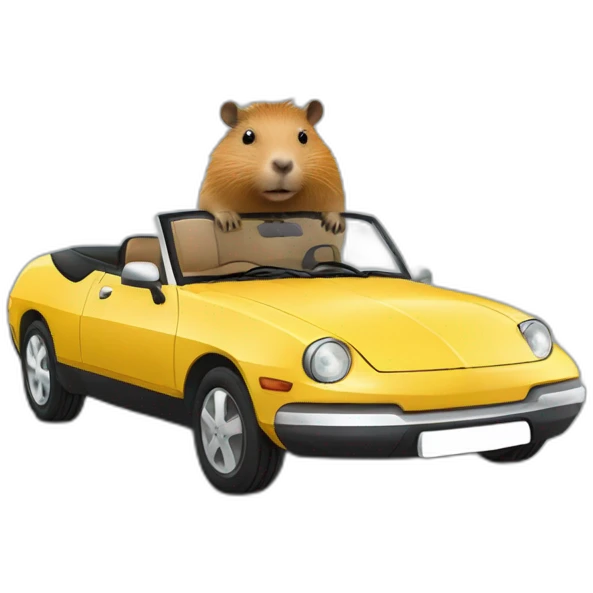 capybara in a 207 coupé cabriolet emoji