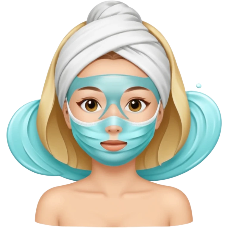 Lady with face mask spa beauty full face relaxing emoji