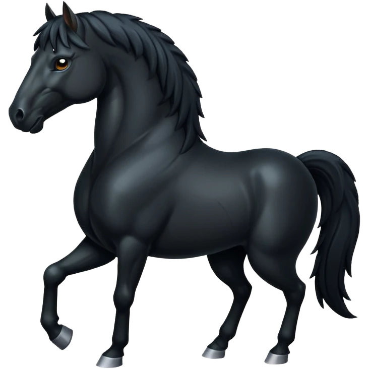 Angry black horse emoji