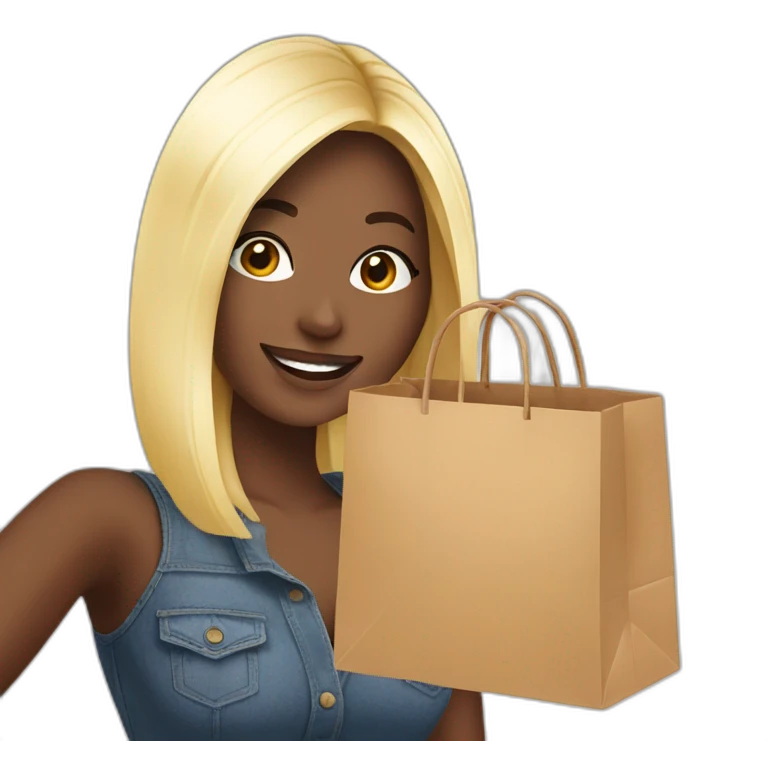 influencer taking selfie with a shopping bag emoji
