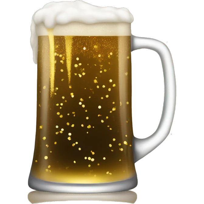 Beer mug full of galaxy nebula gold sparkles emoji