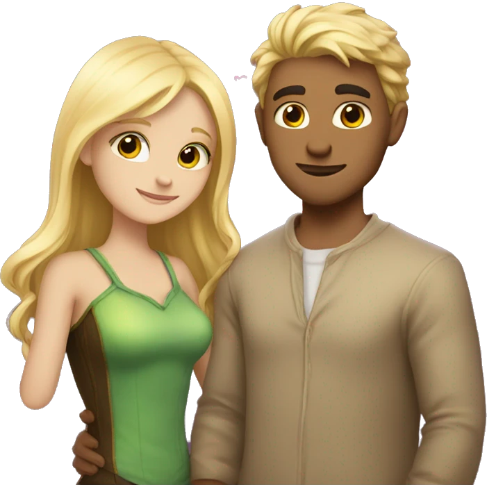 Love magic between a guy and a blond girl  emoji