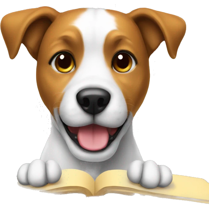 dog in class whit book emoji
