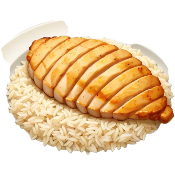 Rice and chicken breast  emoji