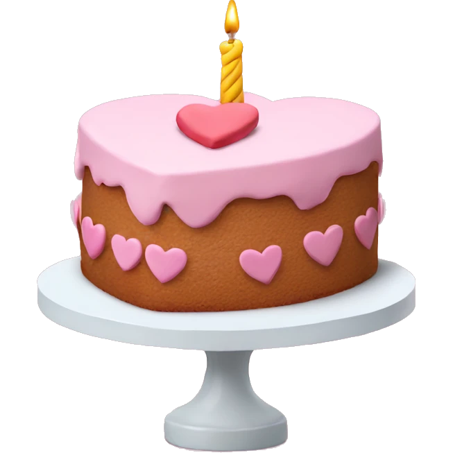 pink heart birthday cake emoji