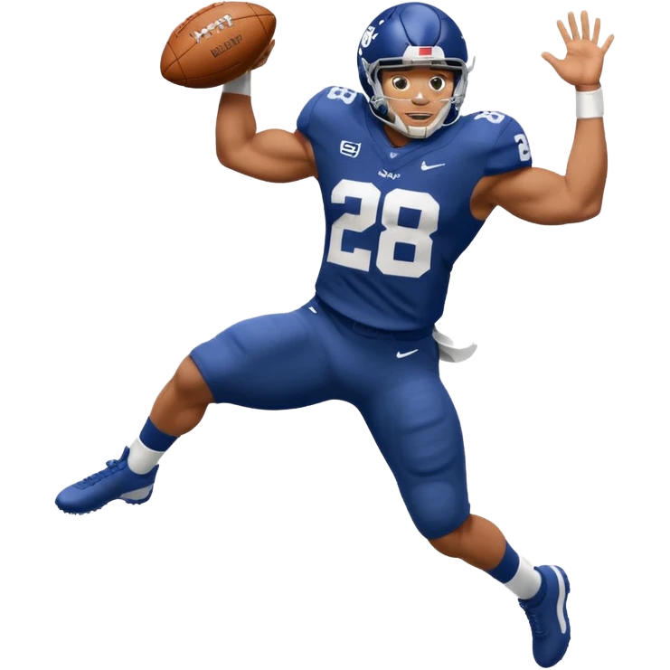 Saqoun Barkley hurdle over a person emoji