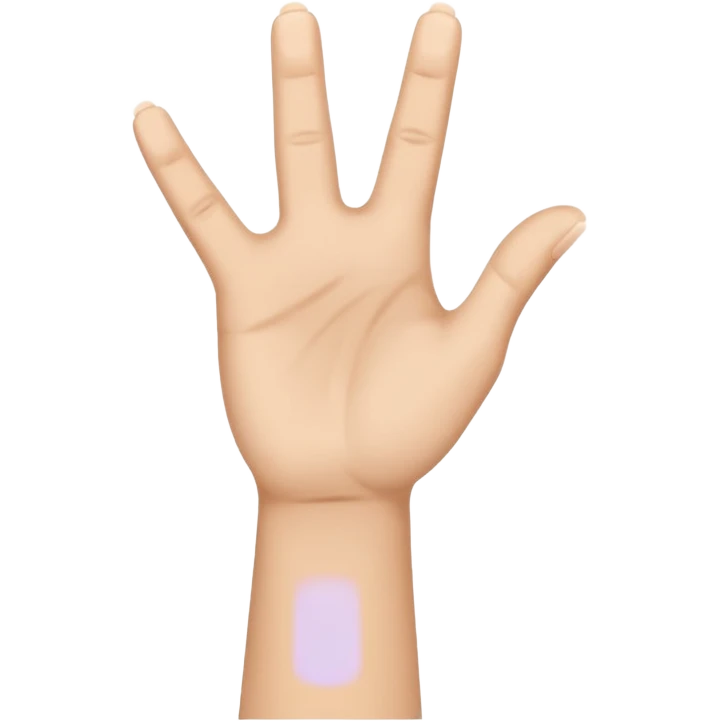  دست راست از مچ توسط دست چپ گرفته شده به سمت بالا emoji