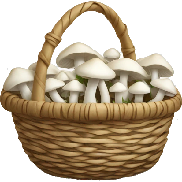 Basket of white mushrooms  emoji