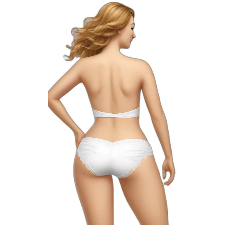 Hyperrealistic Full body Caucasian curvy beauty white knickers back and front views white skirt strong wind emoji