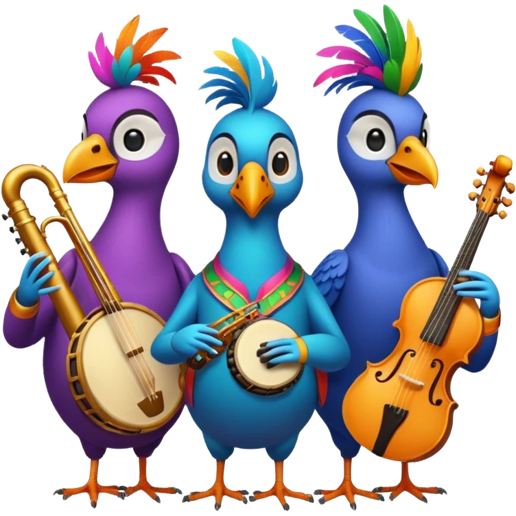 bird as Musicians emoji