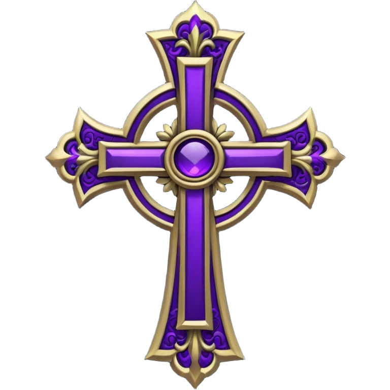 black gothic cross dark purple emoji