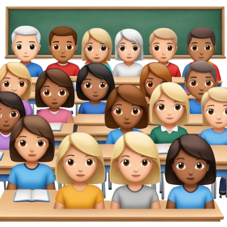 back of the heads of adults sitting in a classroom emoji