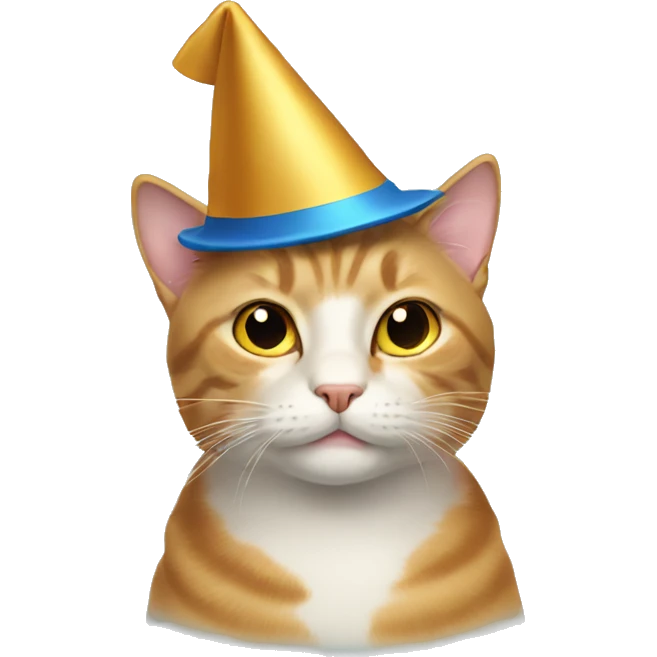 cat in a New Year's hat emoji