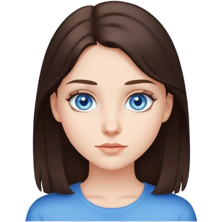 brunette girl with blue eyes emoji