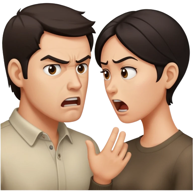 couple having communication problems arguing emoji