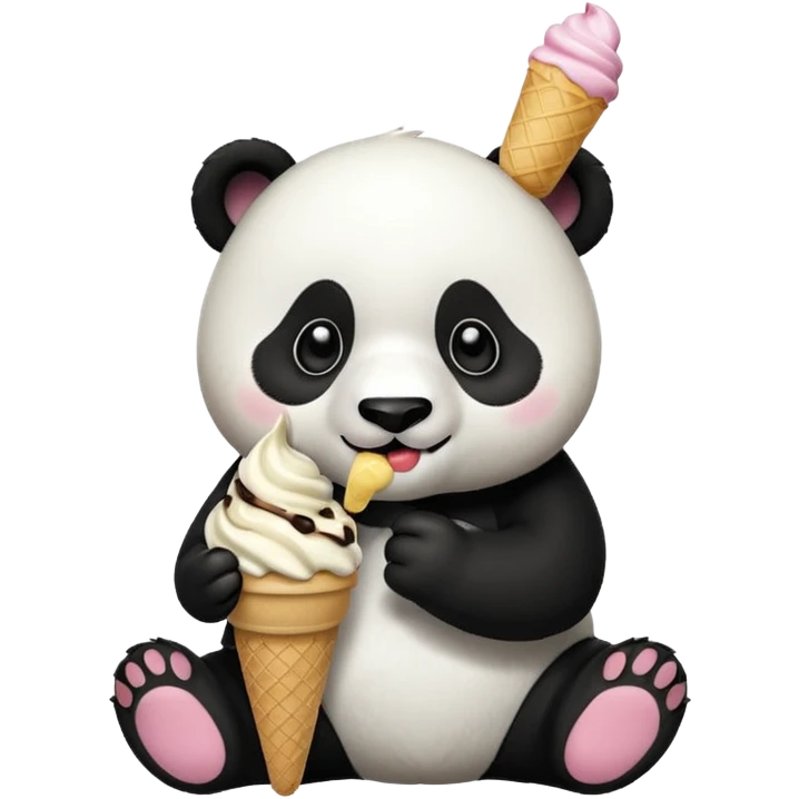 Panda eating ice cream emoji