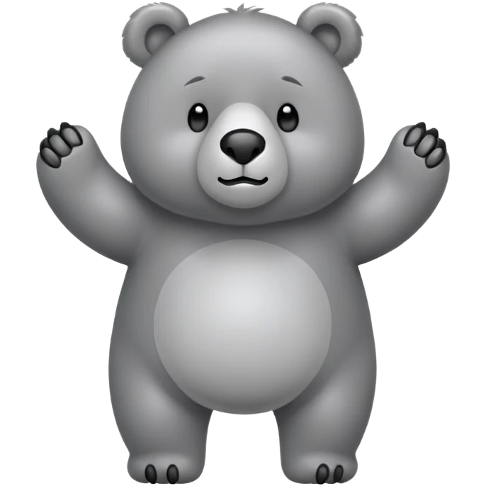 Oso perezoso de color gris de medio cuerpo con garras  emoji