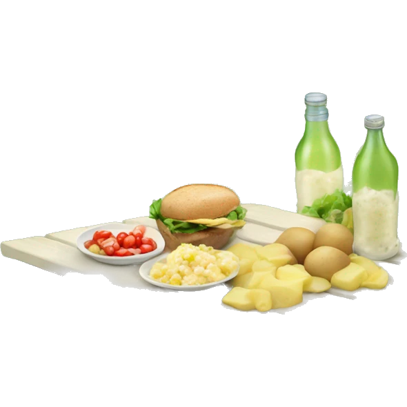 picnic table with potato salad emoji