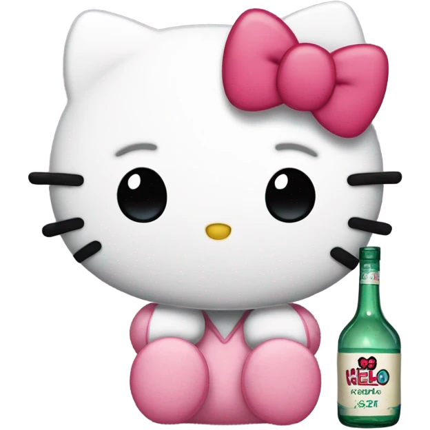Hello kitty sobbing tears with alcohol hello kitty emoji