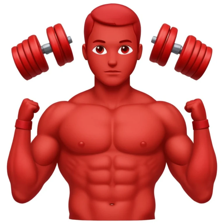 minimalistic human body silhouette, chest, biceps, and quadriceps filled with color, flat Apple iOS icon style emoji