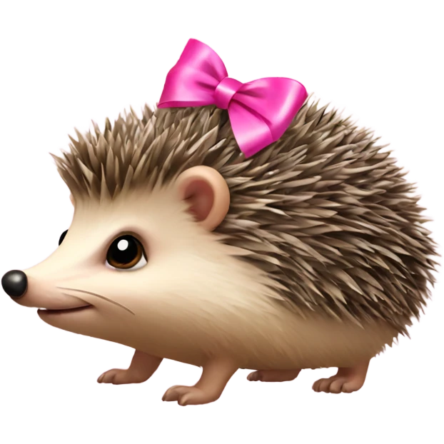 hedgehog with a pink bow emoji