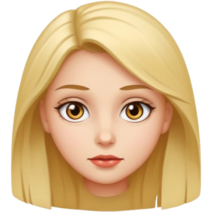 realistic portrait of a girl with sharp eyes emoji