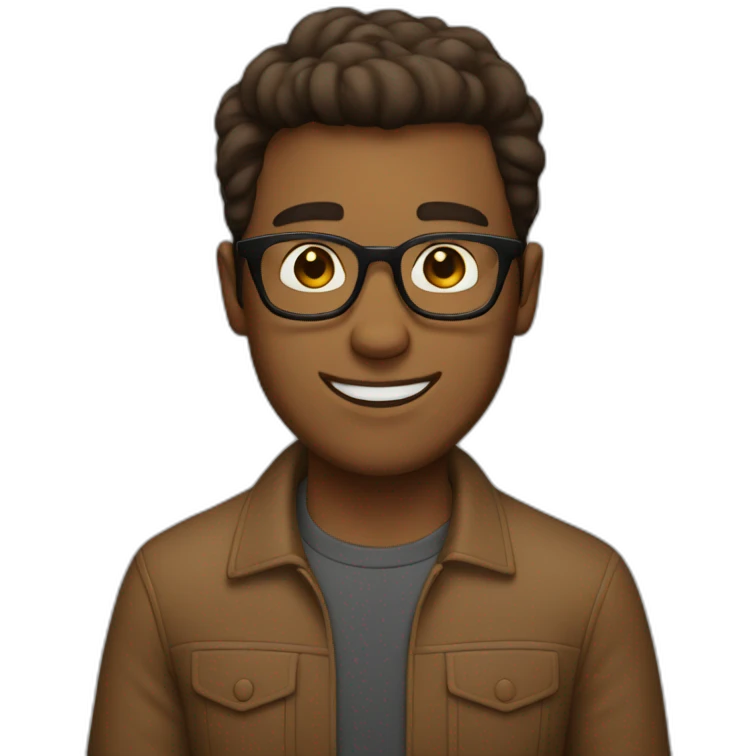 Brown short haired guy whit glasses emoji
